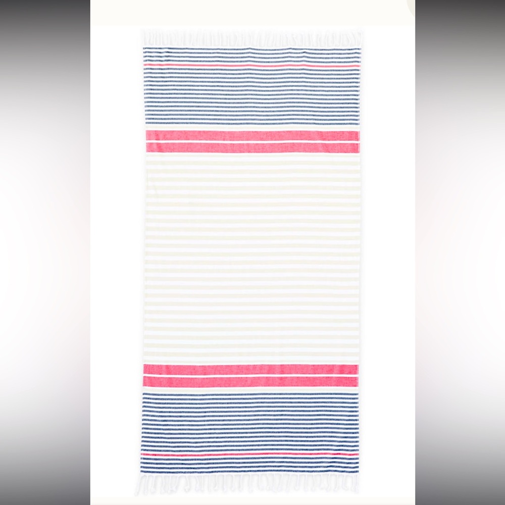 Lands End Turkish cotton Deep Sea Navy Stripe  beach towel